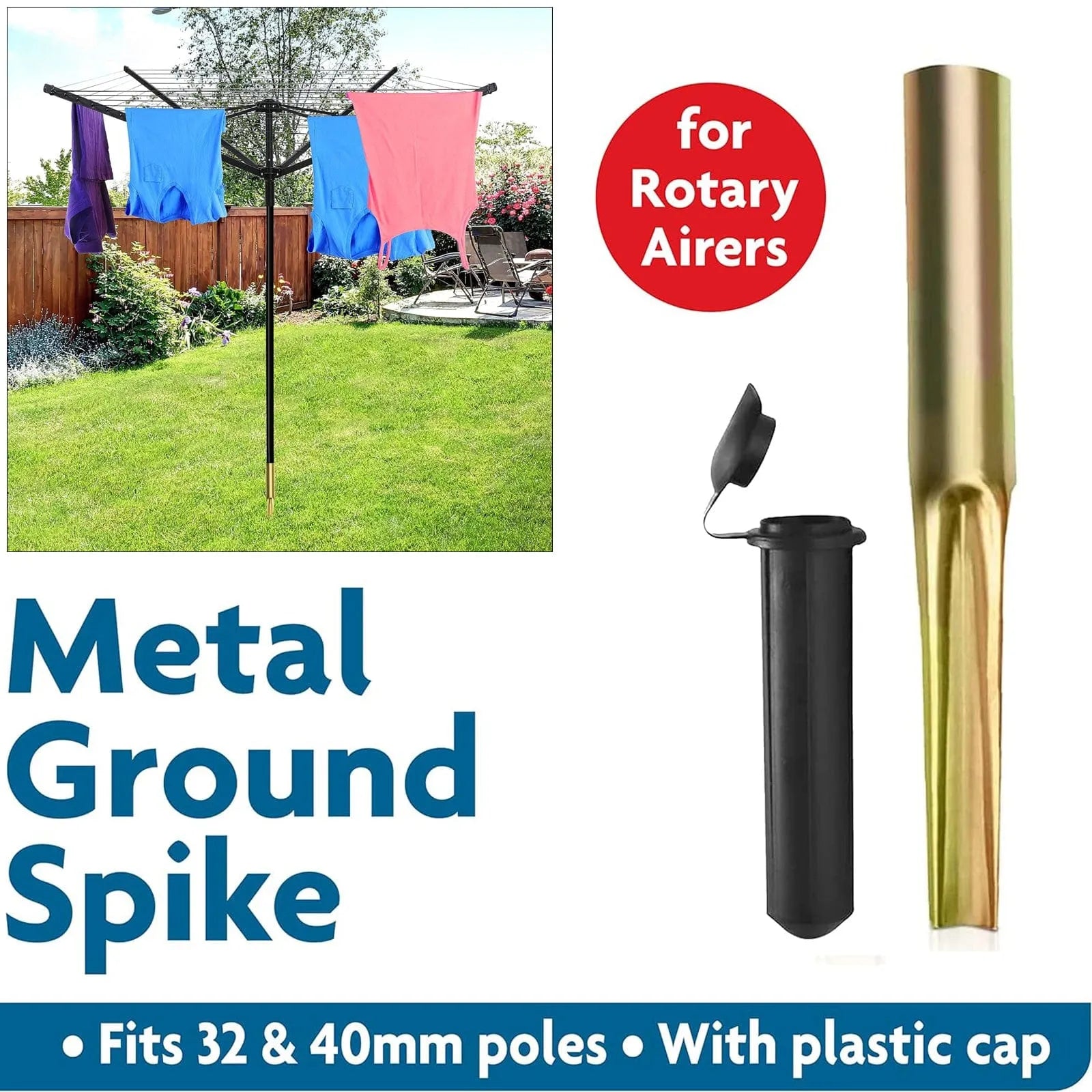 Rotary washing line 40mm pole sale