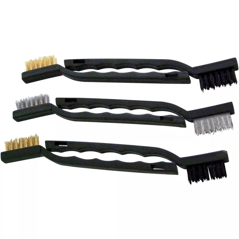 tooltime.co.uk Mini Wire Brush Set 6 Piece Mini Wire Brush Set with Brass Steel and Nylon Bristles