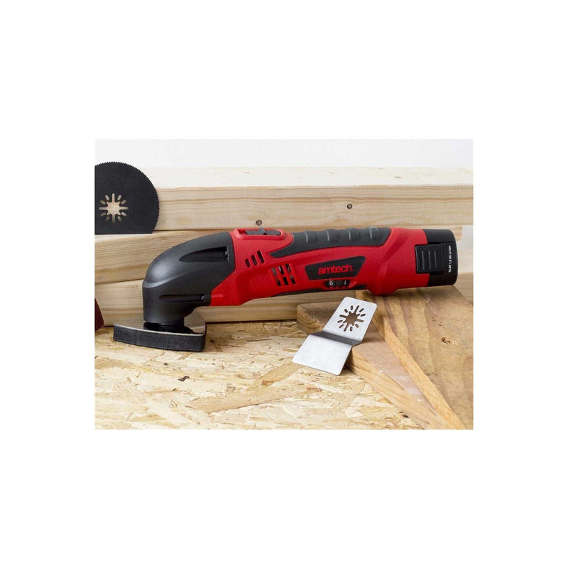 tooltime.co.uk Oscillating Multi Function Power Tool 10.8V Li-ion Cordless Rechargeable Oscillating Multitool with 56 Accessories and Case