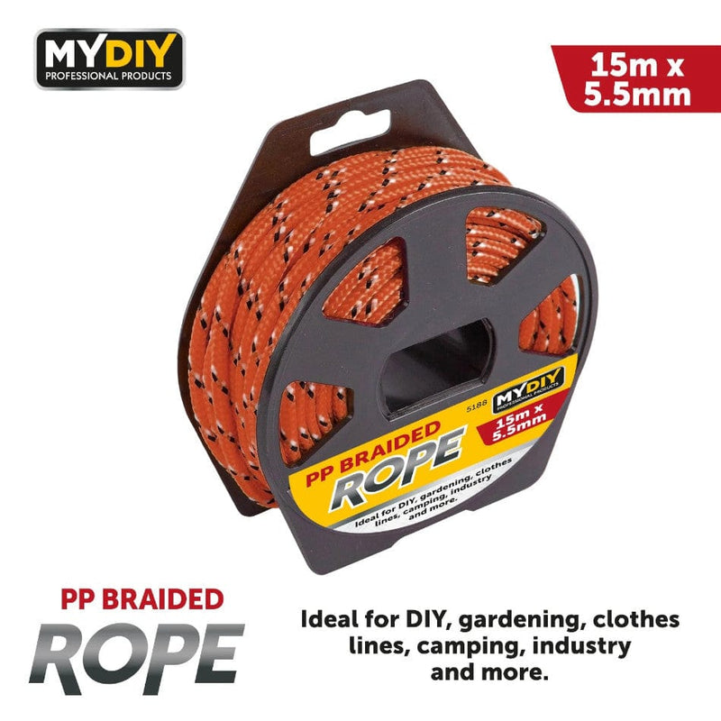 tooltime.co.uk PP Braided Rope PP Braided Rope (Polypropylene) Multipurpose Camping DIY Gardening Clothes Lines