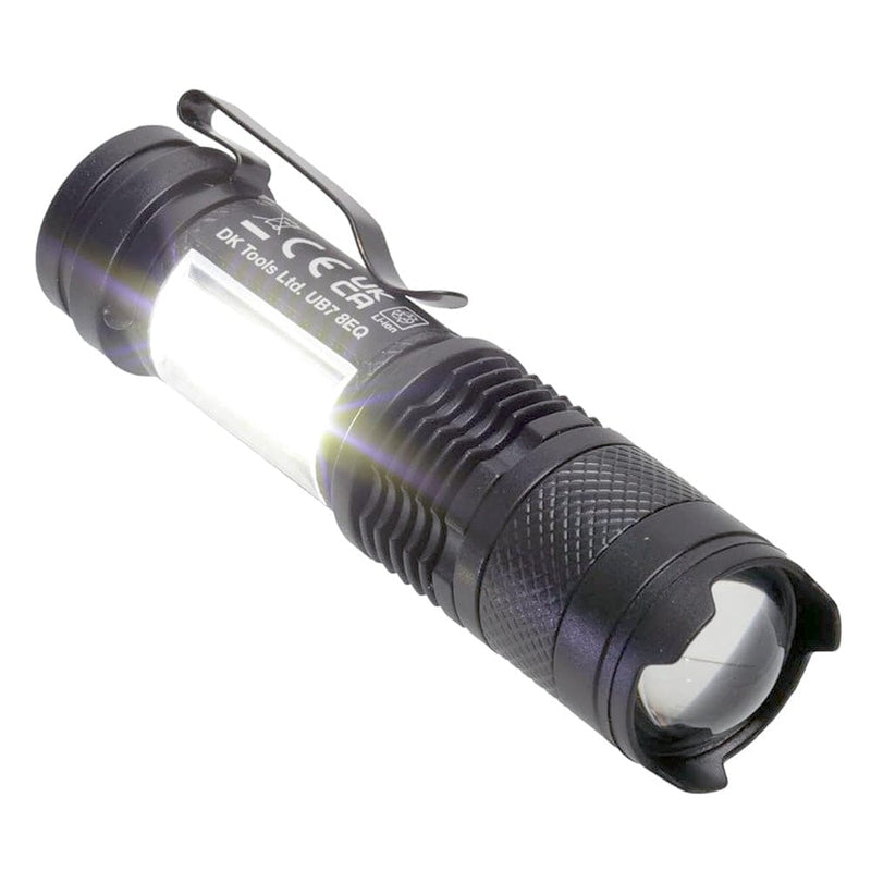 tooltime.co.uk Rechargeable Mini Torch USB Rechargeable Torch Mini Pocket Flashlight COB LED Adjustable Beam & Strobe