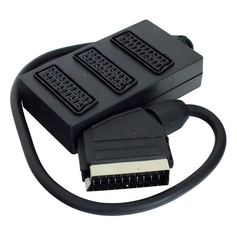 tooltime.co.uk Scart Cable Splitter 3 Way Scart Lead Video Cable Splitter Box | Connects 3 Devices to TV