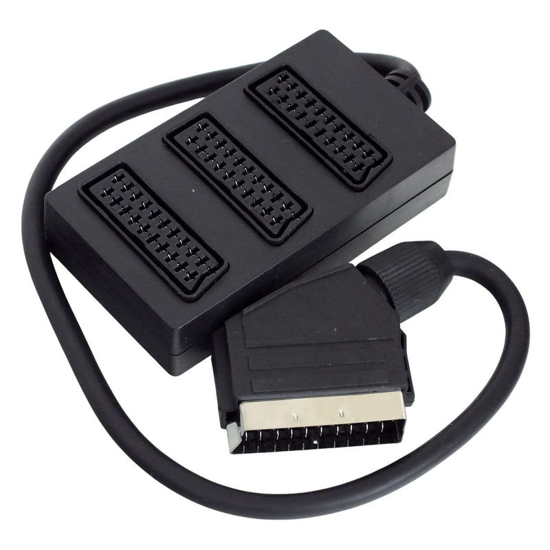 tooltime.co.uk Scart Cable Splitter 3 Way Scart Lead Video Cable Splitter Box | Connects 3 Devices to TV