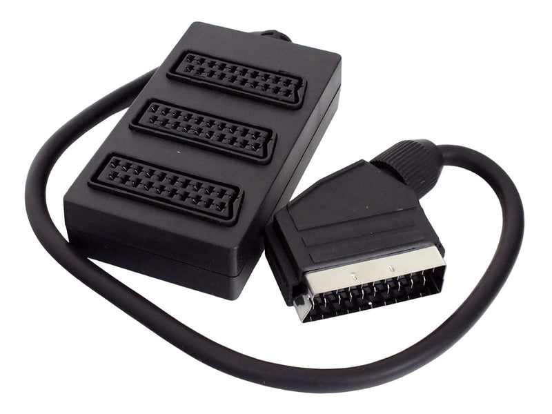 tooltime.co.uk Scart Cable Splitter 3 Way Scart Lead Video Cable Splitter Box | Connects 3 Devices to TV