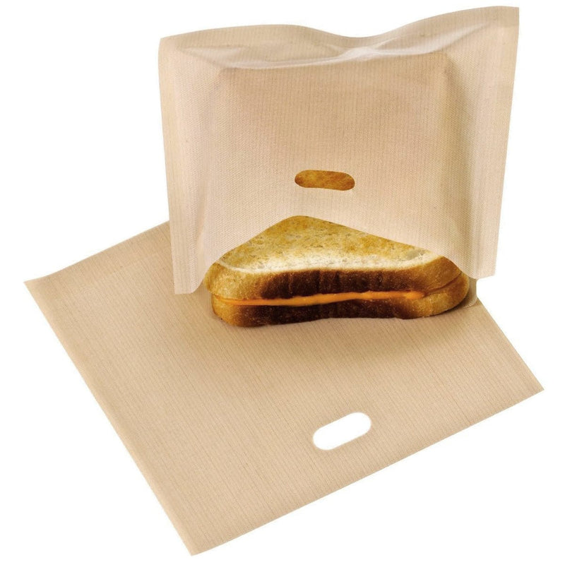 tooltime.co.uk Toaster Bags Pack of 2 Reusable Non-Stick Toaster Bags Toasted Sandwich Pockets