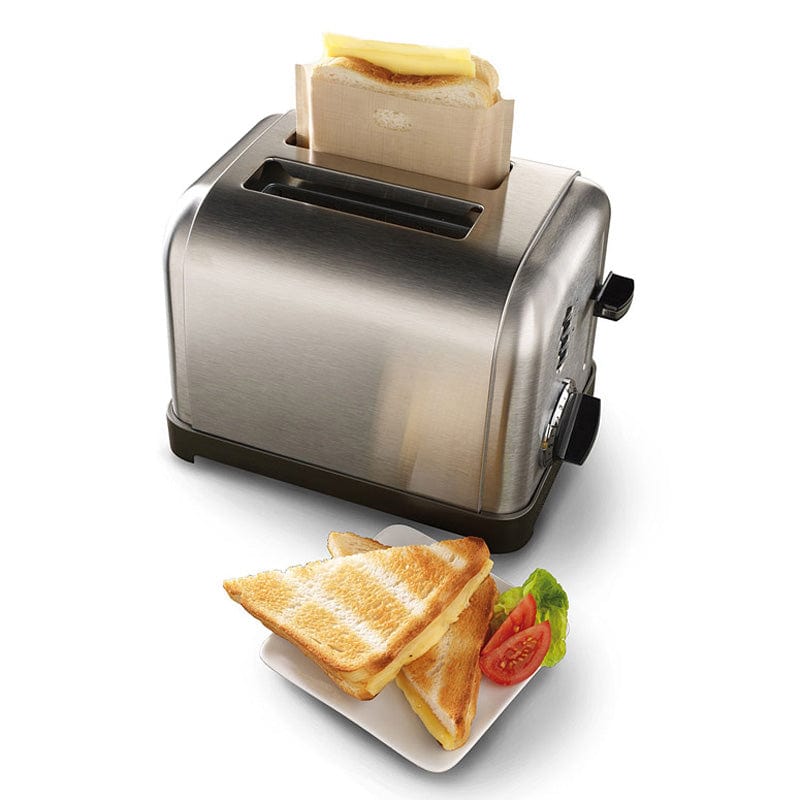 tooltime.co.uk Toaster Bags Pack of 2 Reusable Non-Stick Toaster Bags Toasted Sandwich Pockets