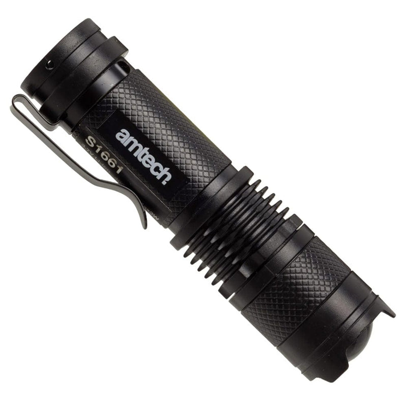 tooltime.co.uk USB Rechargeable Torch Mini Pocket Flashlight COB LED Adjustable Beam & Strobe