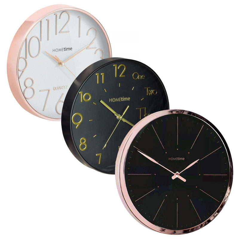 tooltime.co.uk Wall Clock 30cm Round Wall Clocks with Quartz Silent Sweep Movement | Choice of 3 Designs