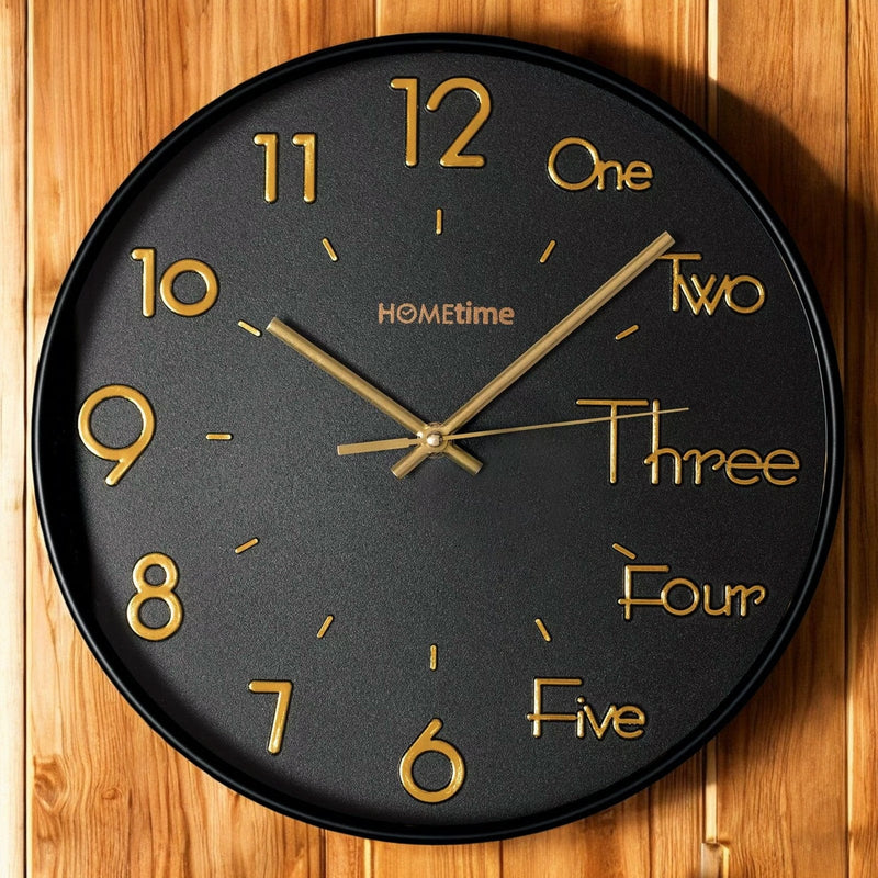 tooltime.co.uk Wall Clock 30cm Round Wall Clocks with Quartz Silent Sweep Movement | Choice of 3 Designs