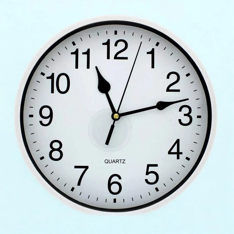 tooltime.co.uk Wall Clock 9" Round Wall Mounted Quartz Analogue Clock | Silver or White