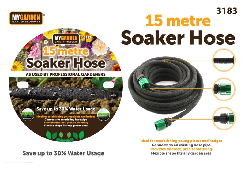 tooltime-DGI 15M Soaker Hose 1/2" + Quick Connectors