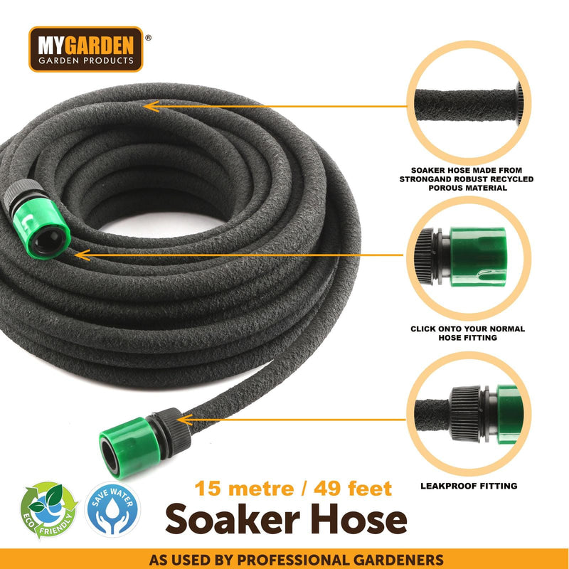 tooltime-DGI 15M Soaker Hose 1/2" + Quick Connectors