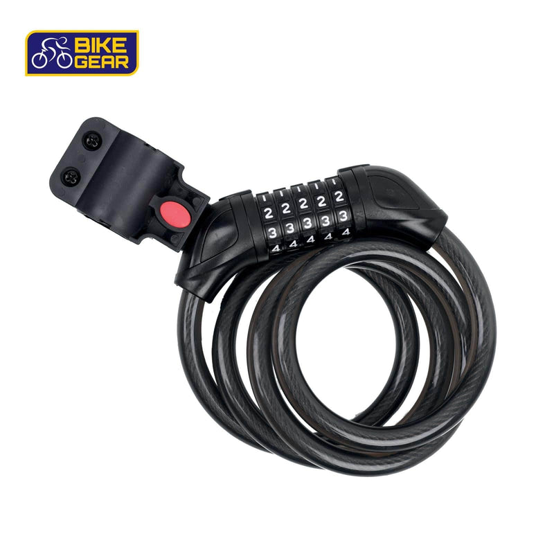 tooltime-DGI Bike Combination Cable Lock 1.2m Spiral Security TT - 5 Digit