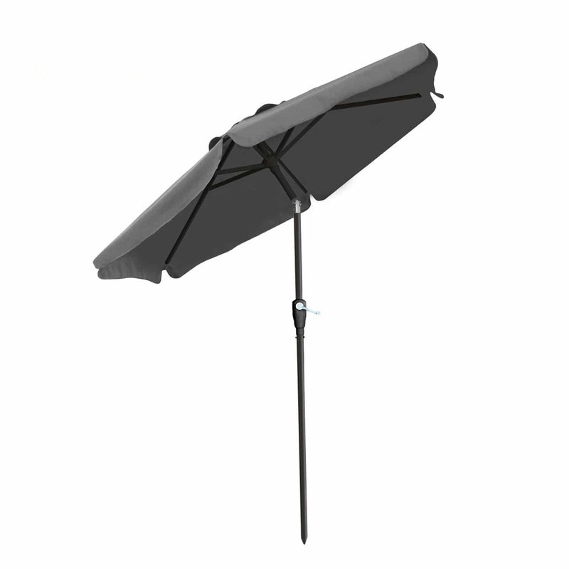 tooltime-DGI Garden Parasol 2.4m Garden Parasol Sun Shade with Crank LIft and Tilt Function