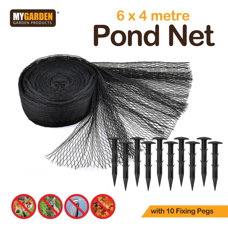 tooltime-DGI Pond Protection Kit 6m x 4m Fish Pond Protection Netting Kit with 10 Pegs