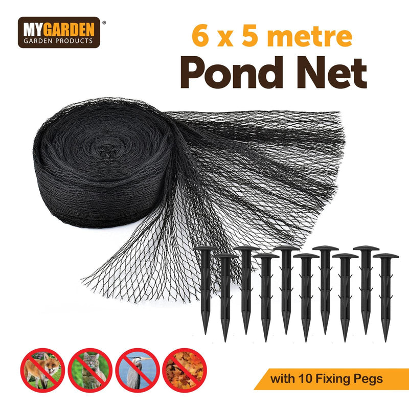 tooltime-DGI Pond Protection Kit 6m x 5m Fish Pond Protection Netting Kit with 10 Pegs