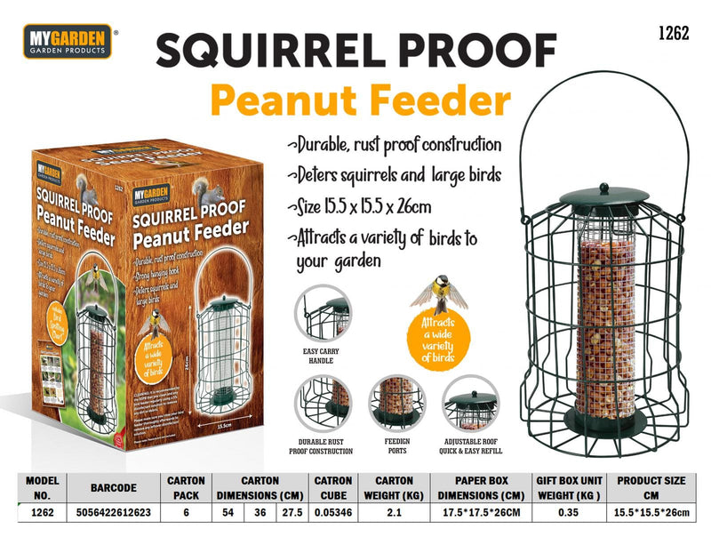 tooltime-DGI Squirrel Proof Metal Peanut Feeder With A Flip Lid