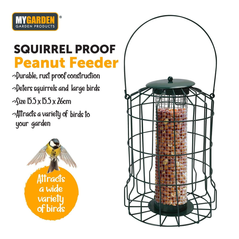 tooltime-DGI Squirrel Proof Metal Peanut Feeder With A Flip Lid