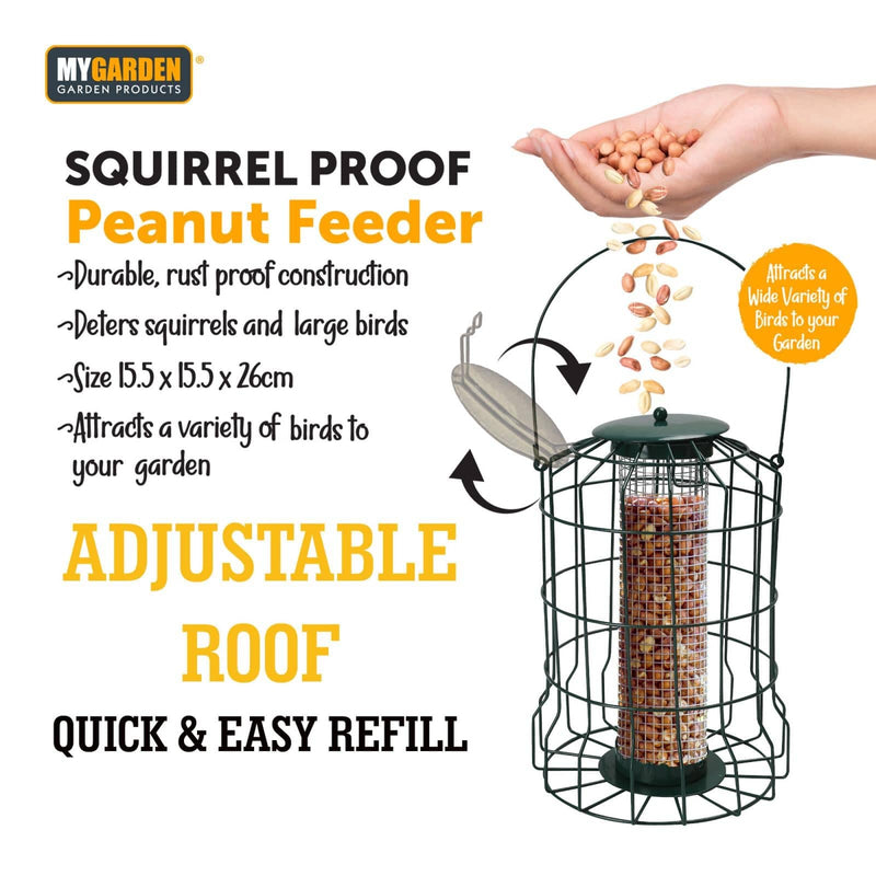 tooltime-DGI Squirrel Proof Metal Peanut Feeder With A Flip Lid