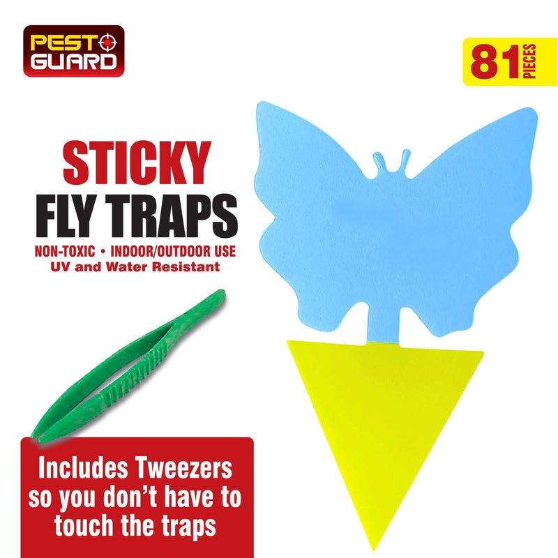 tooltime-DGI Sticky Fly Traps 81 Piece Sticky Fly Traps for Indoor or Outdoor Use