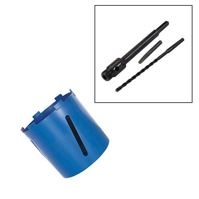 tooltime Diamond Core Drill Bit 117Mm X 150Mm Diamond Core Drill + 100Mm Hex Arbor + Pilot Drill