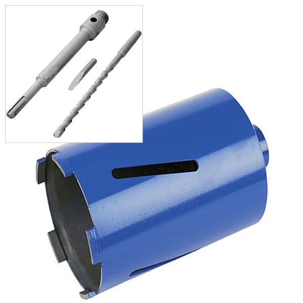 tooltime Diamond Core Drill Bit 152mm Diamond Core Hole Drill & Sds+ Arbor Shank + Pilot Bit + Ejector Drift