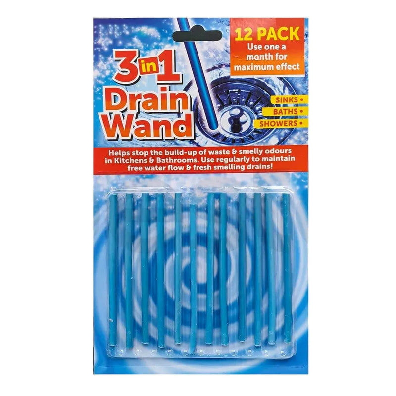 tooltime Drain Rods Rysons 12 Drain Wands Prevent Germs & Odour Clean Sink Plug Bathroom