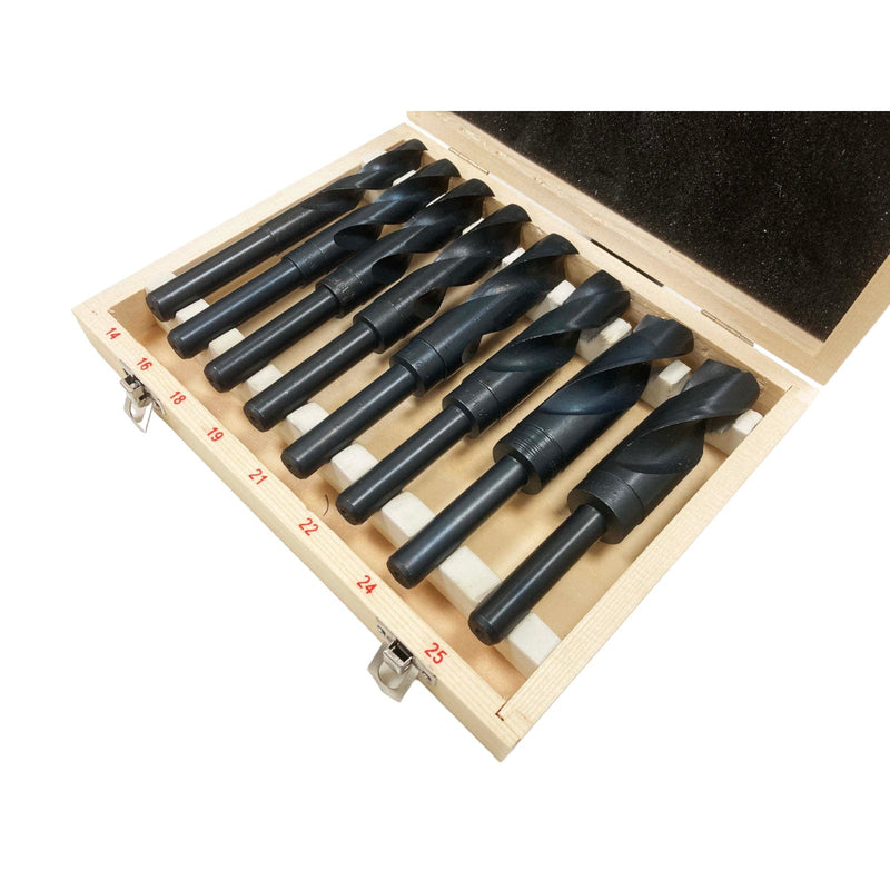 tooltime Drill Bits 8Pce Blacksmith Reduced Shank Hss High Speed Steel Twist Drill Bit Set 14mm-25mm