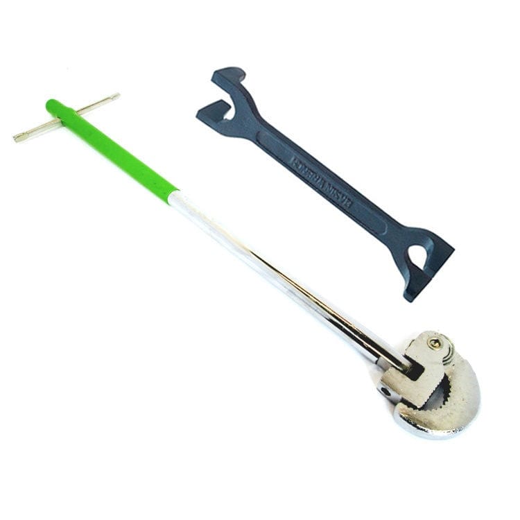 tooltime-E Basin Wrench PLUMBERS FIXED BASIN WRENCH + 16" 400mm ADJUSTABLE TAP NUT SPANNER