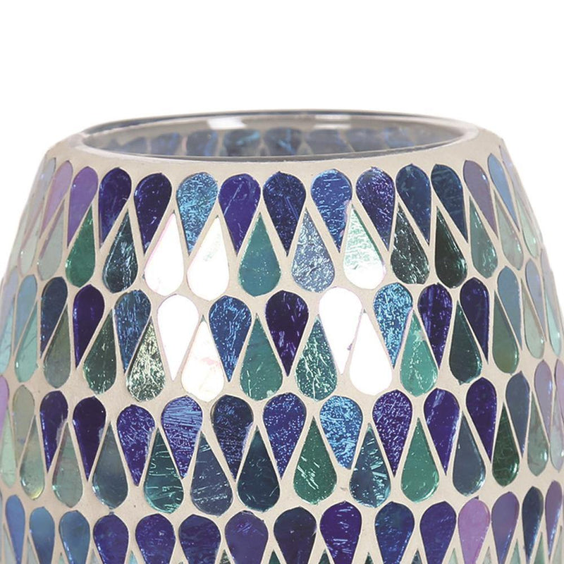 tooltime ELECTRIC BLUE SHIMMER MOSAIC WAX TART MELT BURNER LAMP HAND CRAFTED AROMA WARMER