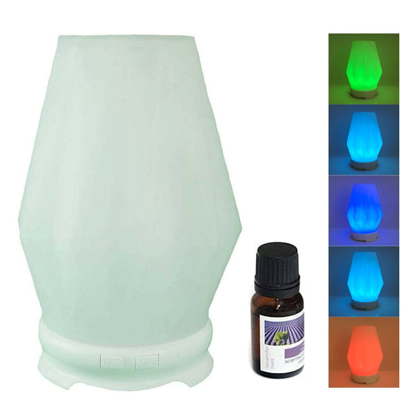 tooltime ELECTRIC ULTRASONIC DIFFUSER AROMA HUMIDIFIER LED DIAMOND WHITE + ESSENTIAL OIL