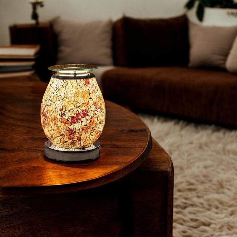 tooltime Electric Wax Melter Aroma Lamp Burner Red Amber Oil Warmer Wax Melter Pearl Mosaic