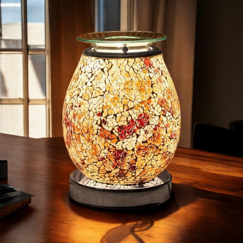 tooltime Electric Wax Melter Aroma Lamp Burner Red Amber Oil Warmer Wax Melter Pearl Mosaic