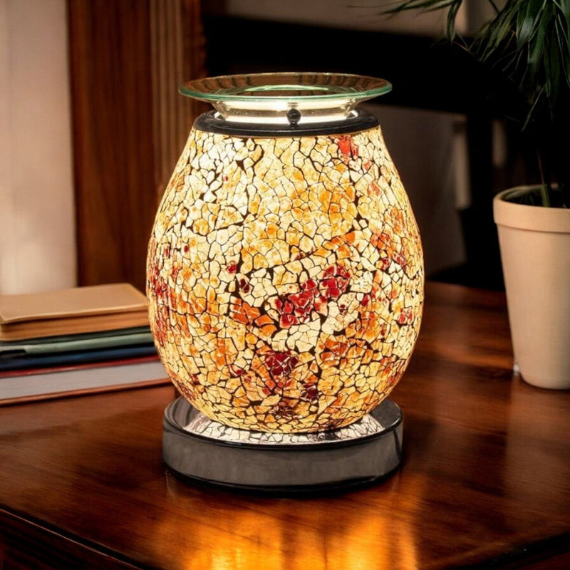 tooltime Electric Wax Melter Aroma Lamp Burner Red Amber Oil Warmer Wax Melter Pearl Mosaic