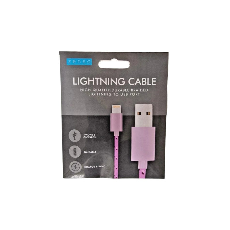 tooltime Fast Charging USB Cable 1m USB Cable Fast Charging IPhone Charger Data Sync - Braided - Choice Of Colour