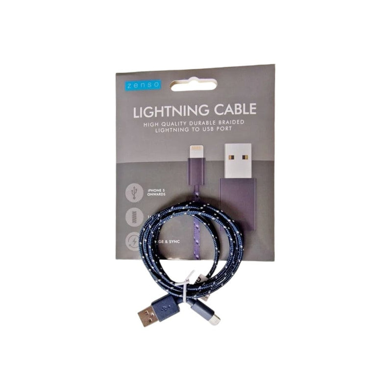 tooltime Fast Charging USB Cable 1m USB Cable Fast Charging IPhone Charger Data Sync - Braided - Choice Of Colour