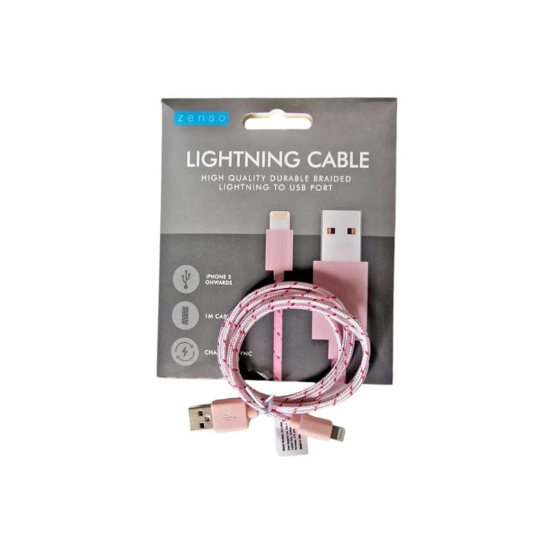 tooltime Fast Charging USB Cable 1m USB Cable Fast Charging IPhone Charger Data Sync - Braided - Choice Of Colour