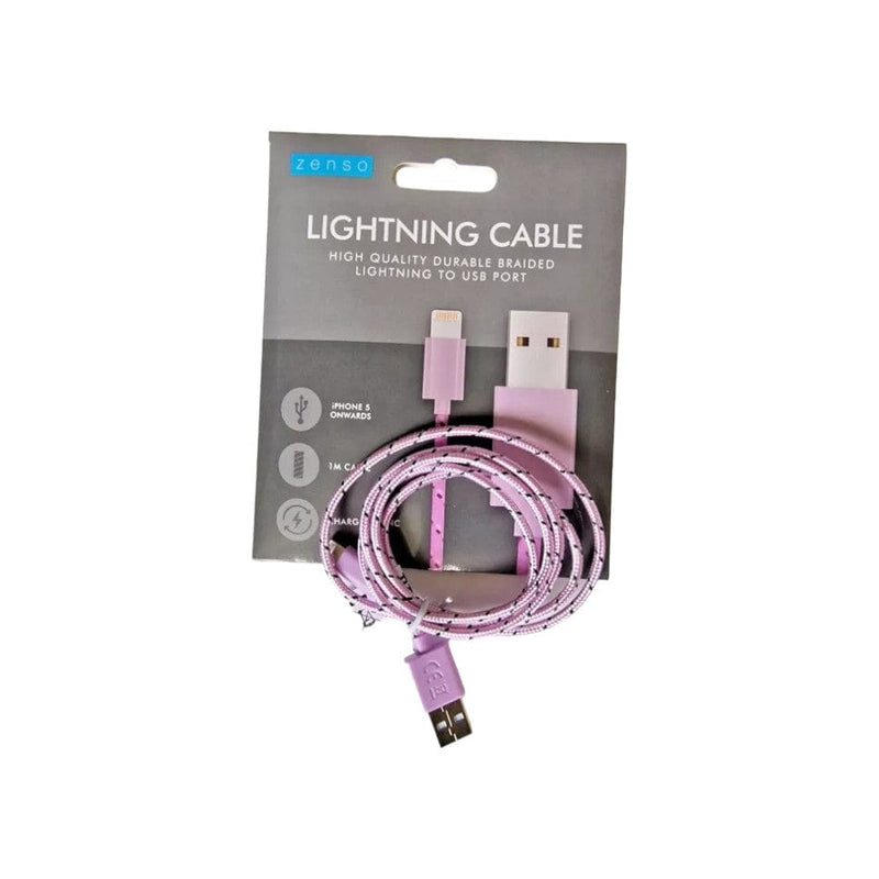 tooltime Fast Charging USB Cable 1m USB Cable Fast Charging IPhone Charger Data Sync - Braided - Choice Of Colour