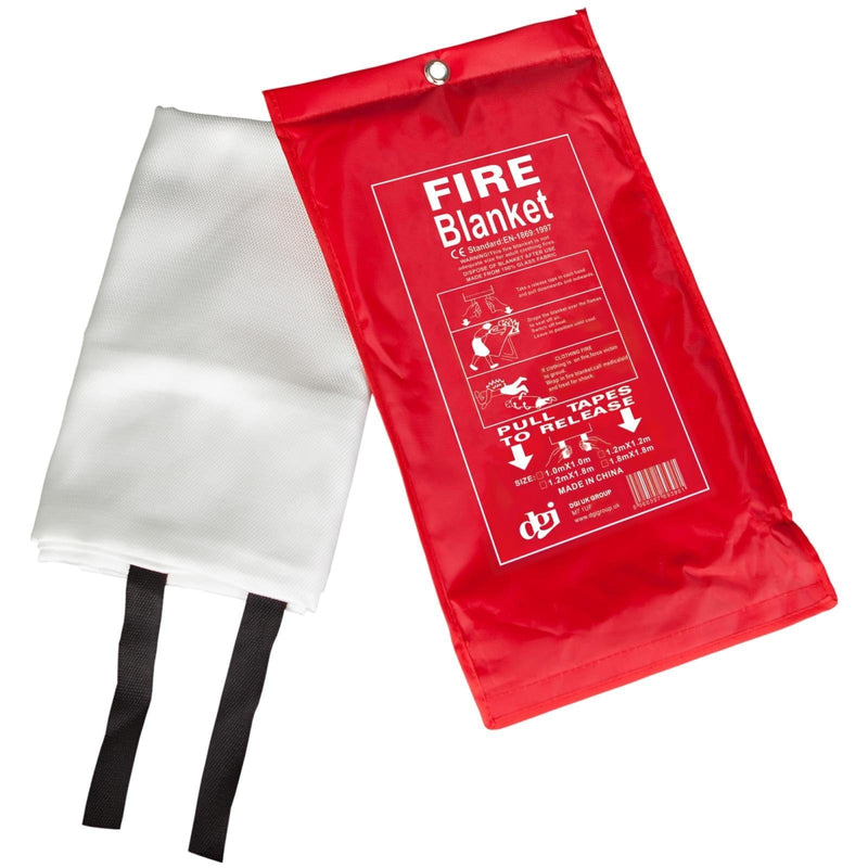 tooltime Fire Blanket 2 x Fire Blanket Quick Release Safety Case Home Kitchen Office Caravan Large 1m²