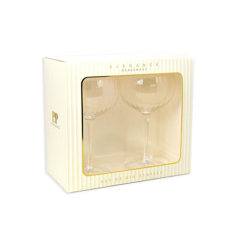 tooltime Gin Glass Gin Glasses Gold Rim Scalloped Effect Glass - Set of 2 - 600ml Glassware Set