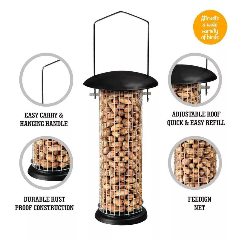 tooltime Hanging Bird Feeder Metal Hanging Nut Feeder Bird Feeding Station Outdoor Garden