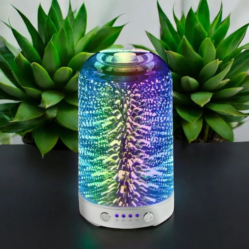 tooltime Humidifiers Aroma Lamp Humidifier Scented Oil Diffuser Fireworks 3D Multi Colour Led