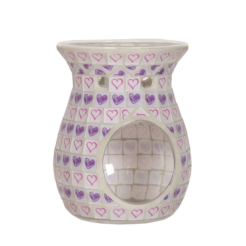 tooltime LILAC LOVE HEART TEA LIGHT WAX MELT BURNER WARMER +  CANDLE WAX MELT