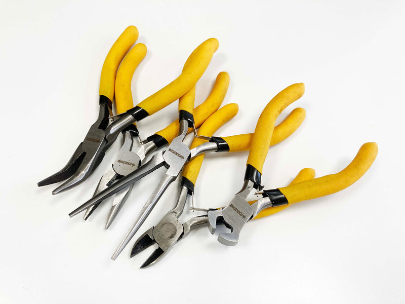 tooltime mini pliers 5Pc Mini Soft Grip Plier Set + Case Crafts Jewellery Making Electronics