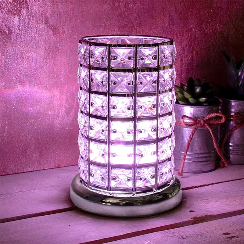 tooltime oil warmer lamp Aroma Lamp Oil Burner Wax Melt Silver Clear Crystal - LED Colour Changing