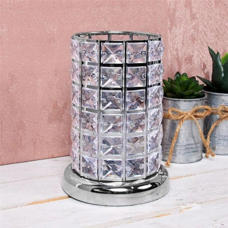 tooltime oil warmer lamp Aroma Lamp Oil Burner Wax Melt Silver Clear Crystal - LED Colour Changing