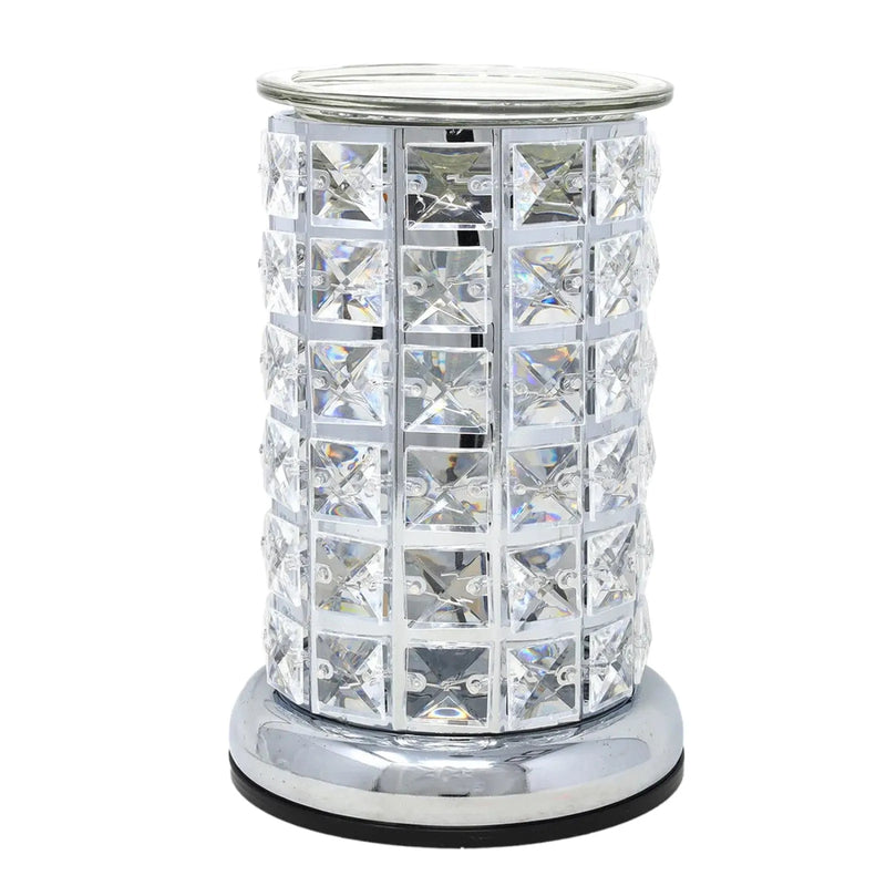 tooltime oil warmer lamp Aroma Lamp Oil Burner Wax Melt Silver Clear Crystal - LED Colour Changing