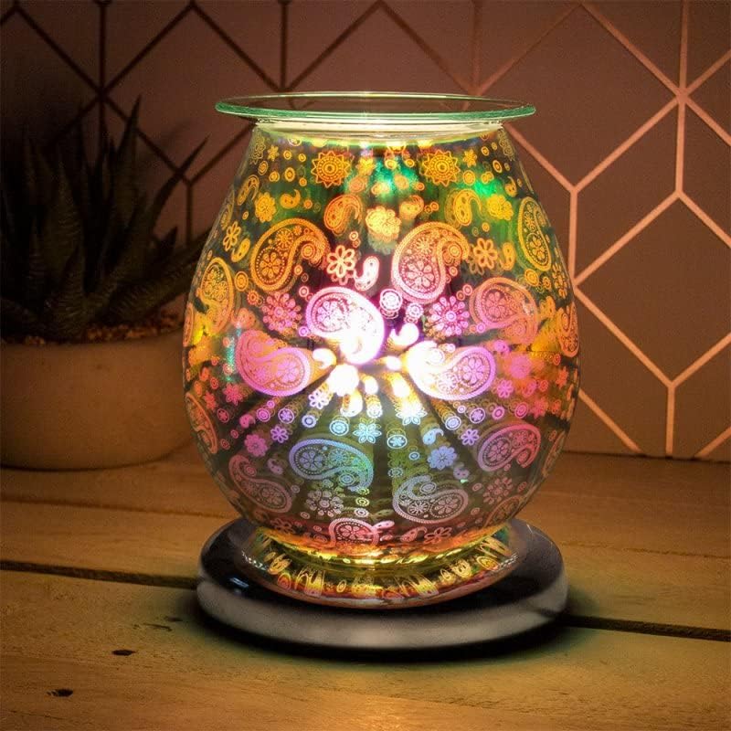 tooltime oil warmer lamp Aroma Lamp Oil Wax Melt Paisley Pattern 3D Silver