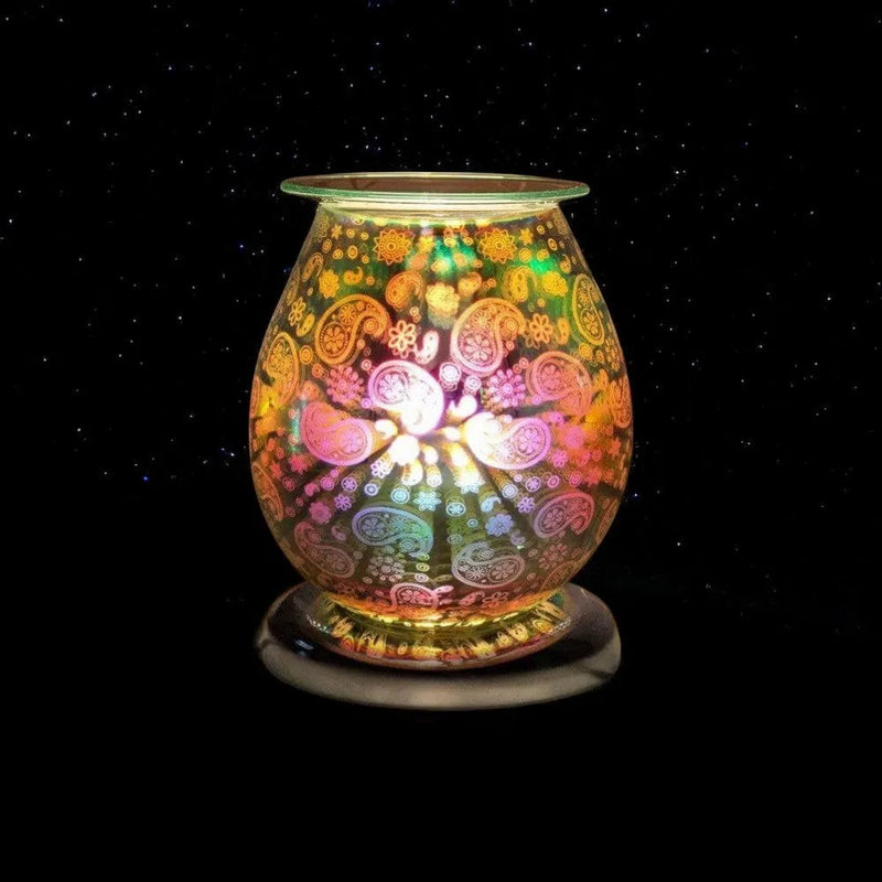 tooltime oil warmer lamp Aroma Lamp Oil Wax Melt Paisley Pattern 3D Silver