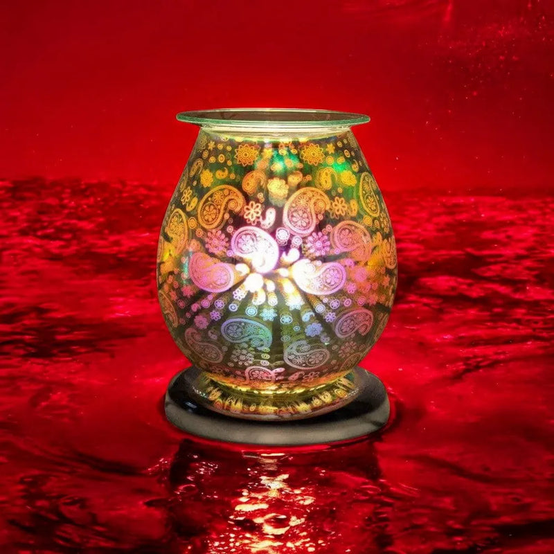 tooltime oil warmer lamp Aroma Lamp Oil Wax Melt Paisley Pattern 3D Silver